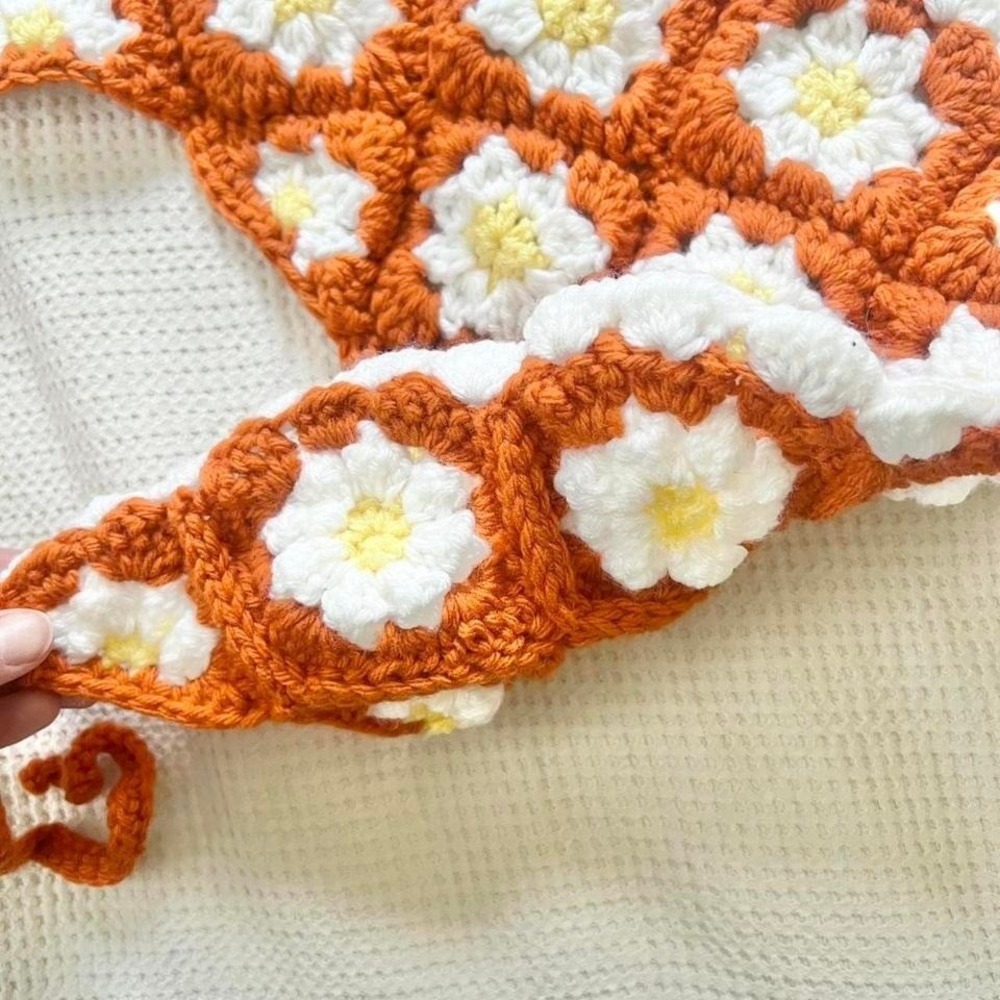 Handmade Crochet Bandana Headscarf - Picture 2 of 3